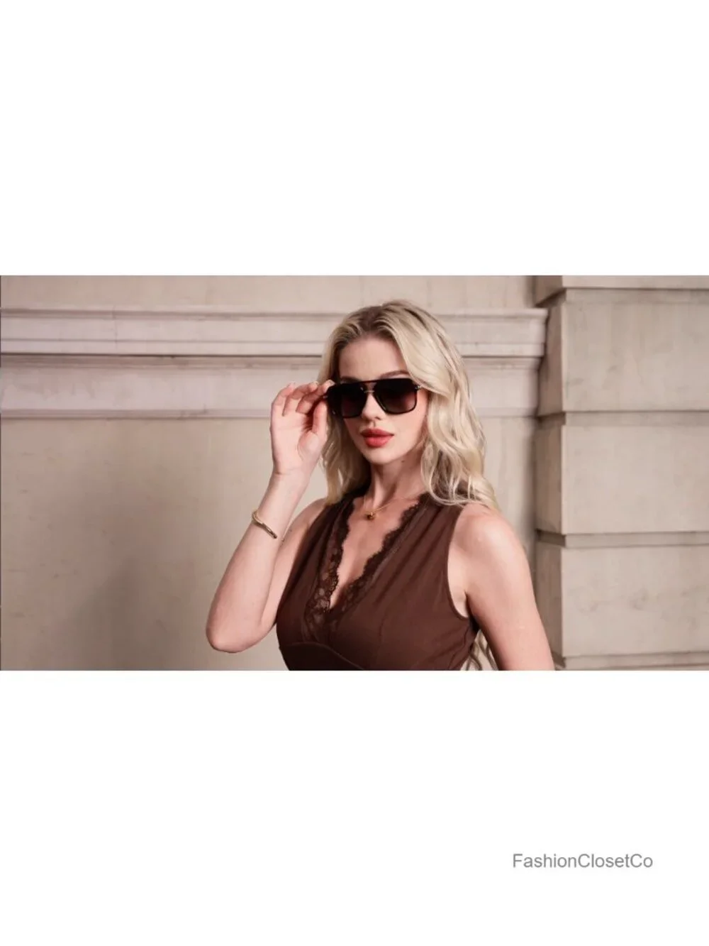 Polarized Aviator Sunglasses UV400 Double Bridge Square Oversized Metal Frame